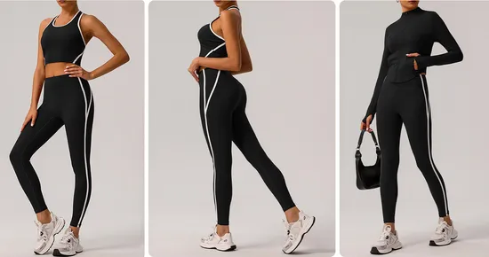 Custom Sportswear New Athletic Wear High Waist Yoga Leggings Womens Gym Workout Suit Short Sleeve Activewear Set Fitness Running Apparel for Woman 