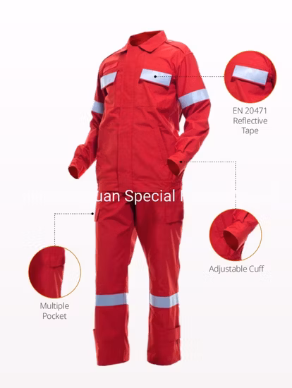 Safety Protective Fire Resistant Flame Retardant Coverall Workwear with Stripes