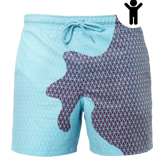 Boys Quick Dry Sports Shorts Summer Temperature Color Changing Swim Trunks 