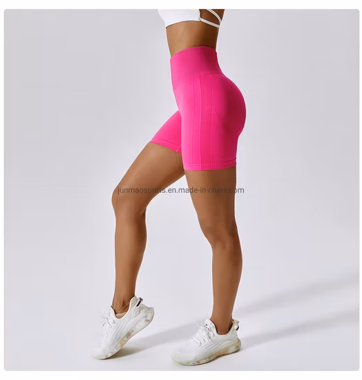 Girls Seamless Yoga Shorts High Elastic Dry Faster Peach HIPS Fitness Pants High Waist Tight Running Shorts