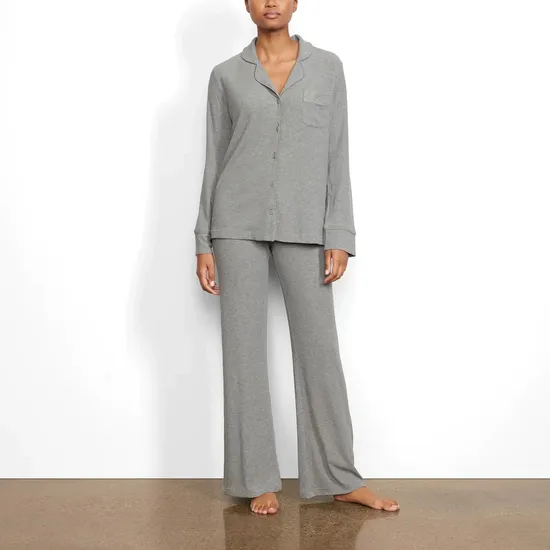 Long Sleeve Button Down Sleepwear Nightwear Soft Pjs Lounge Sets Women′s Bamboo Pajama Sets 
