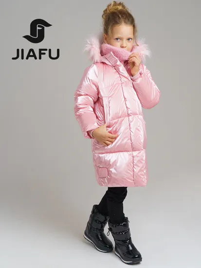 Fashion Customized Children Clothes Pearl Shinny Fabric Kids Wear Winter Puffer Down Girl Outwears Jackets 