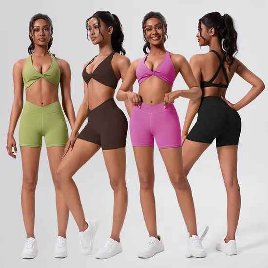 Ingor Sportswear Activewear Clothing Manufacturers Custom Women Twisted Strap Sports Bra, Ladies Apparel 