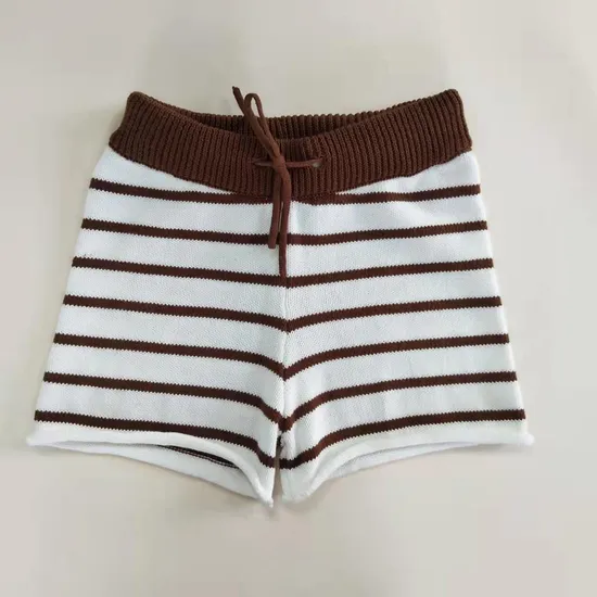 Factory Knitting Boy Clothing Wholesale Children Striped Shorts for Summer. 