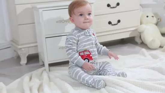 Baby Boys Rompers Clothes 100% Cotton Infant Long Sleeve Sleepwear Newborn Romper