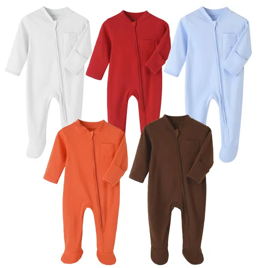 Custom Kids Wear Long Sleeve Baby Clothes Cotton Foldable Cuff Baby Products 