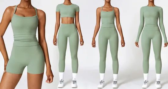4 Piece Workout Gym Sets for Women Sports Tank Top Booty Gym Shorts Yoga Fitness Leggings Matching Gym Outfits Tracksuit 